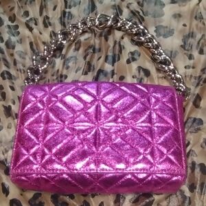 New Fashion Nova THE  NIGHTLIFE HANDBAG Shimmering Pink Quilted Clutch